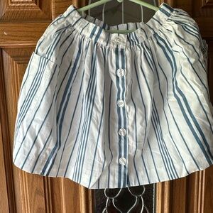 Jacadi Girls Blue and White Striped Skirt